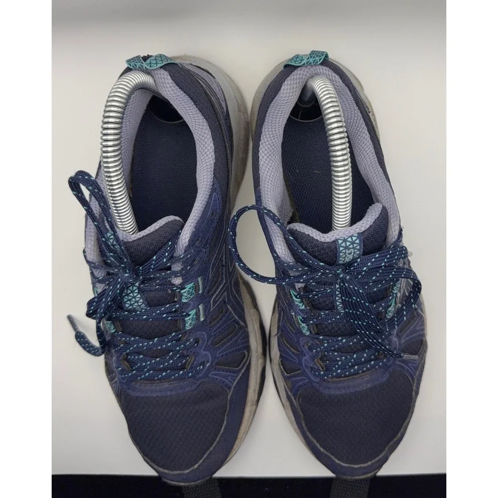 Asics Gel-Venture 7 Trail Running Shoes Womens 6.5 Wide Navy Blue Good 1012A477